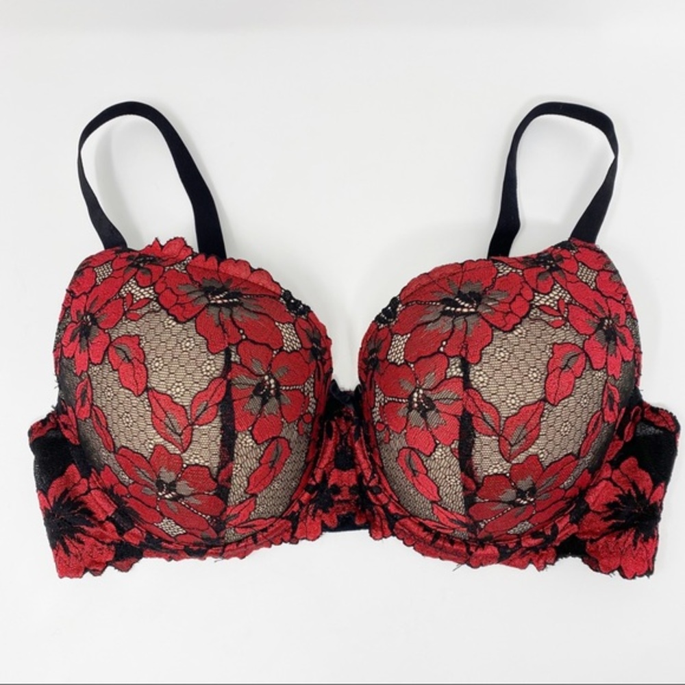 Curve Muse Floral Lace Bra Padded Underwire 36DD
